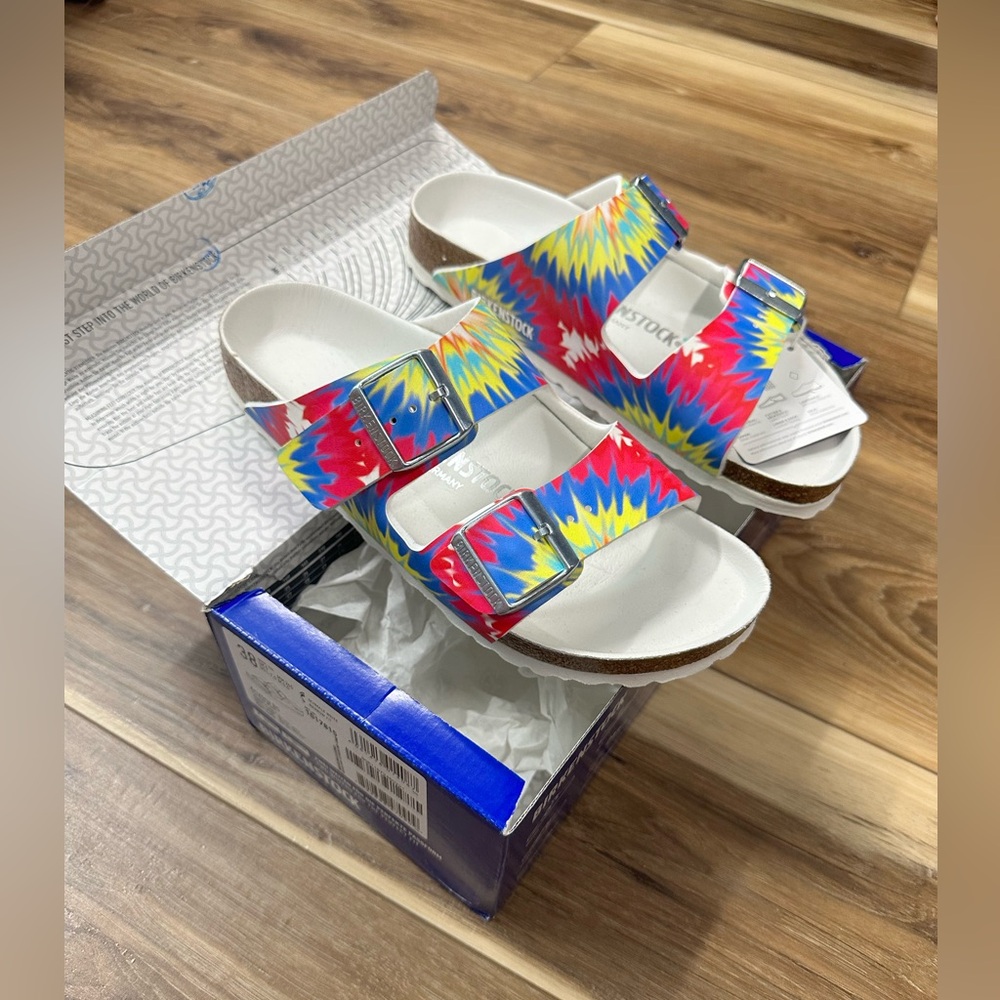 Birkenstock Arizona BS tie dye sandal size 38 new in box